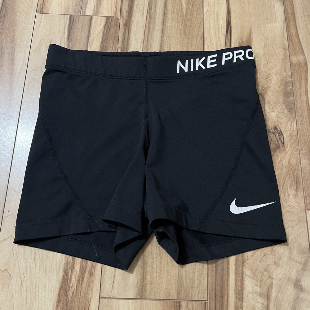 Nike Pro 3.5" Shorts Black/White Women's Sz M Compression